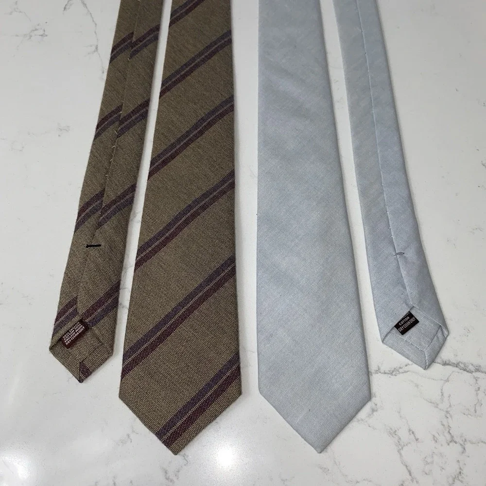 Alexander Olch New York English Cotton & Wool Ties Striped Skinny Business USA